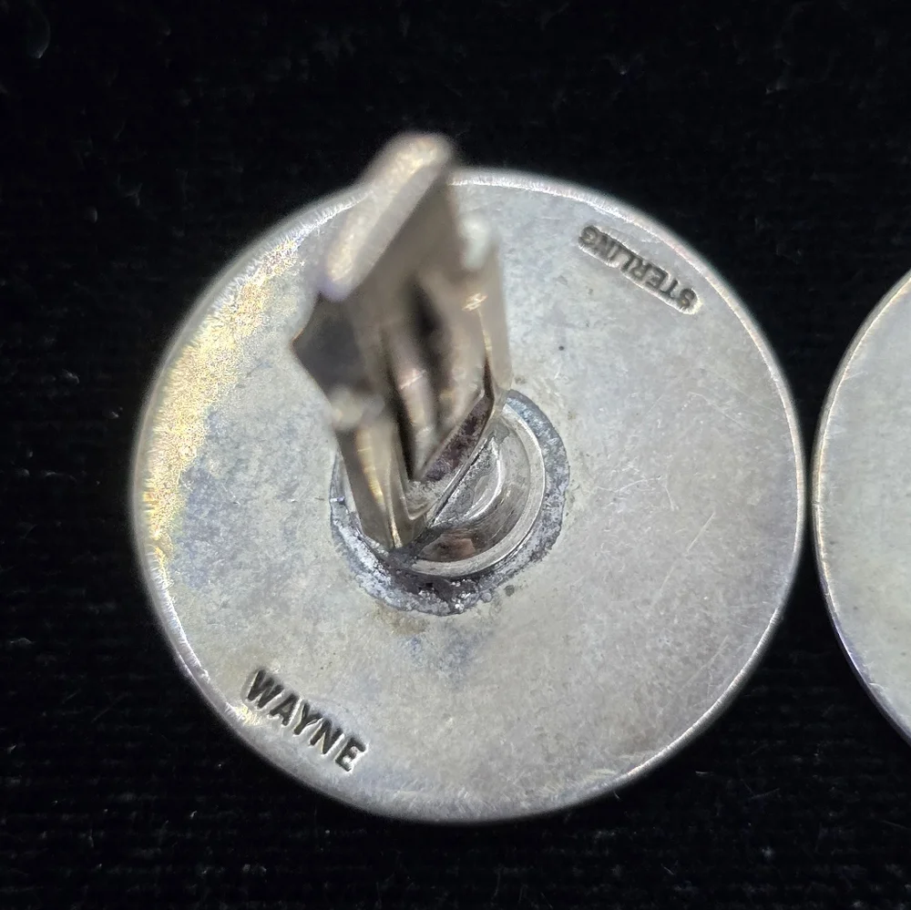 Wayne Sterling Silver Naughty Angel Devil Cufflinks